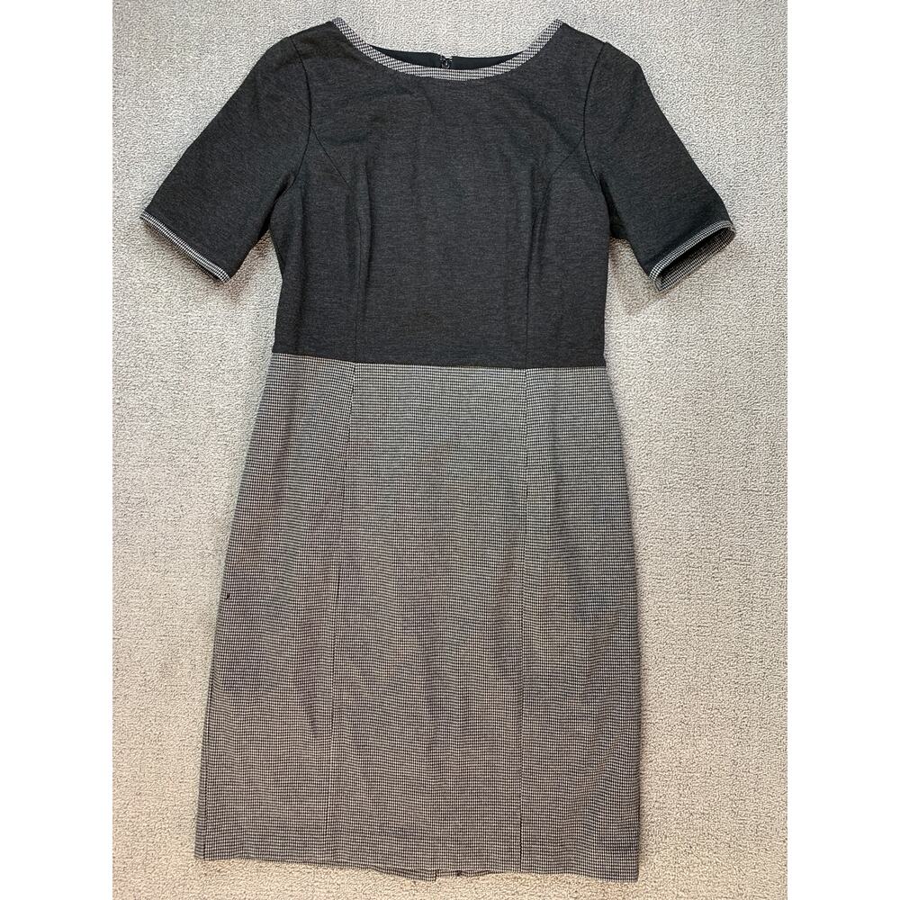 Talbots Dress Knee Length Houndstooth Classic Career Wear Size 8